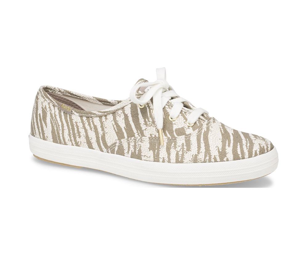 Keds Sneakers White - Washable Champion Animal - Womens CVTSOW-758